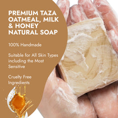 Taza Oatmeal Milk & Honey Natural Soap (Pack of 3)