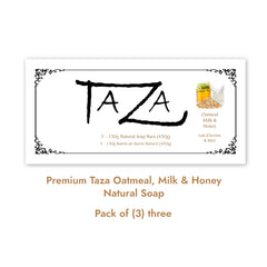 Taza Oatmeal Milk & Honey Natural Soap (Pack of 3)