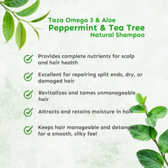 Taza Natural Omega-3 Hemp & Aloe Peppermint & Tea Tree Shampoo
