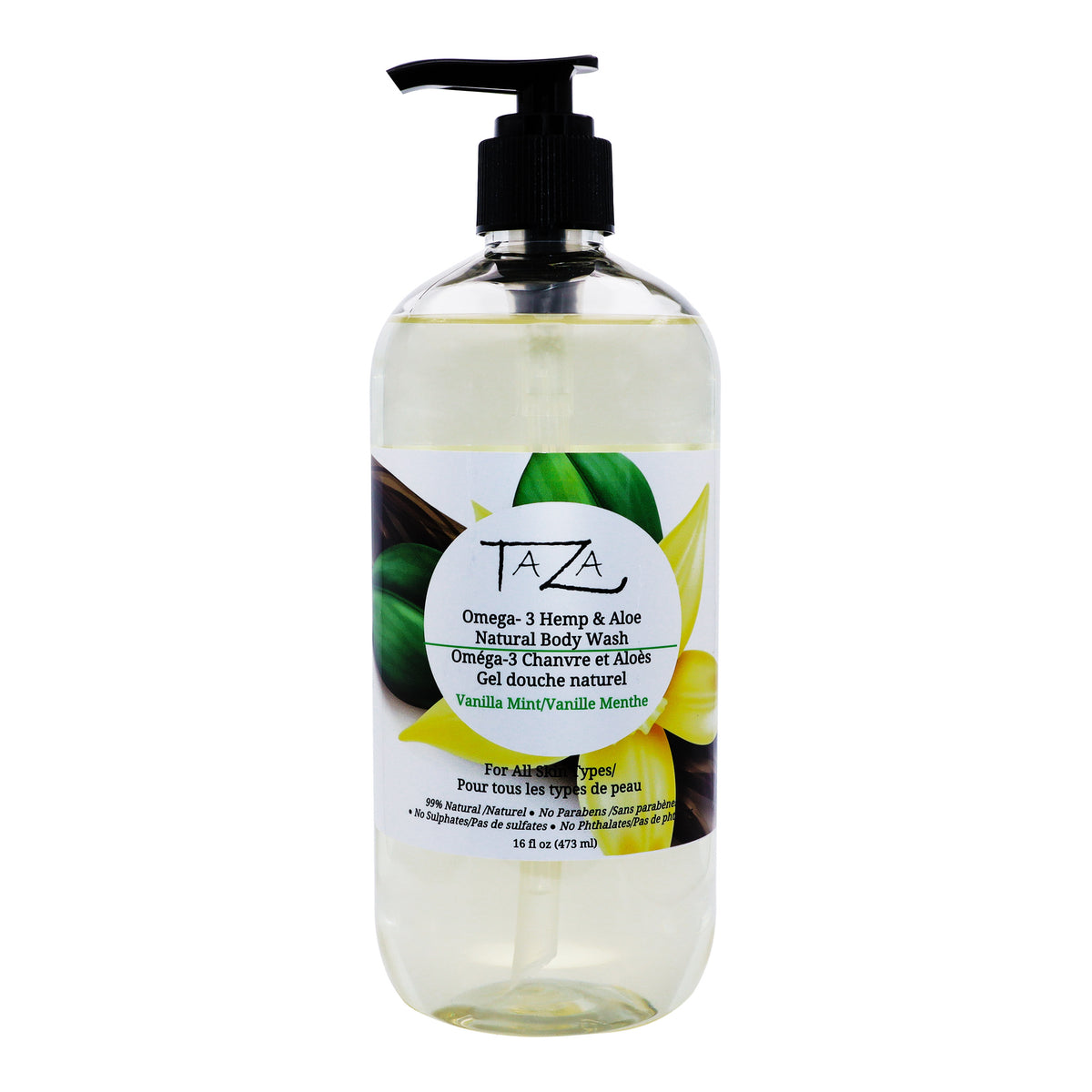 Taza Natural Omega-3 Hemp & Aloe Vanilla Mint Body Wash