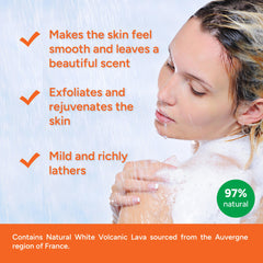 Taza Natural White Volcanic Lava Exfoliating Body Wash