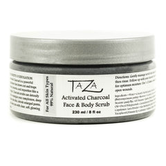 Taza Natural Activated Charcoal Face & Body Scrub