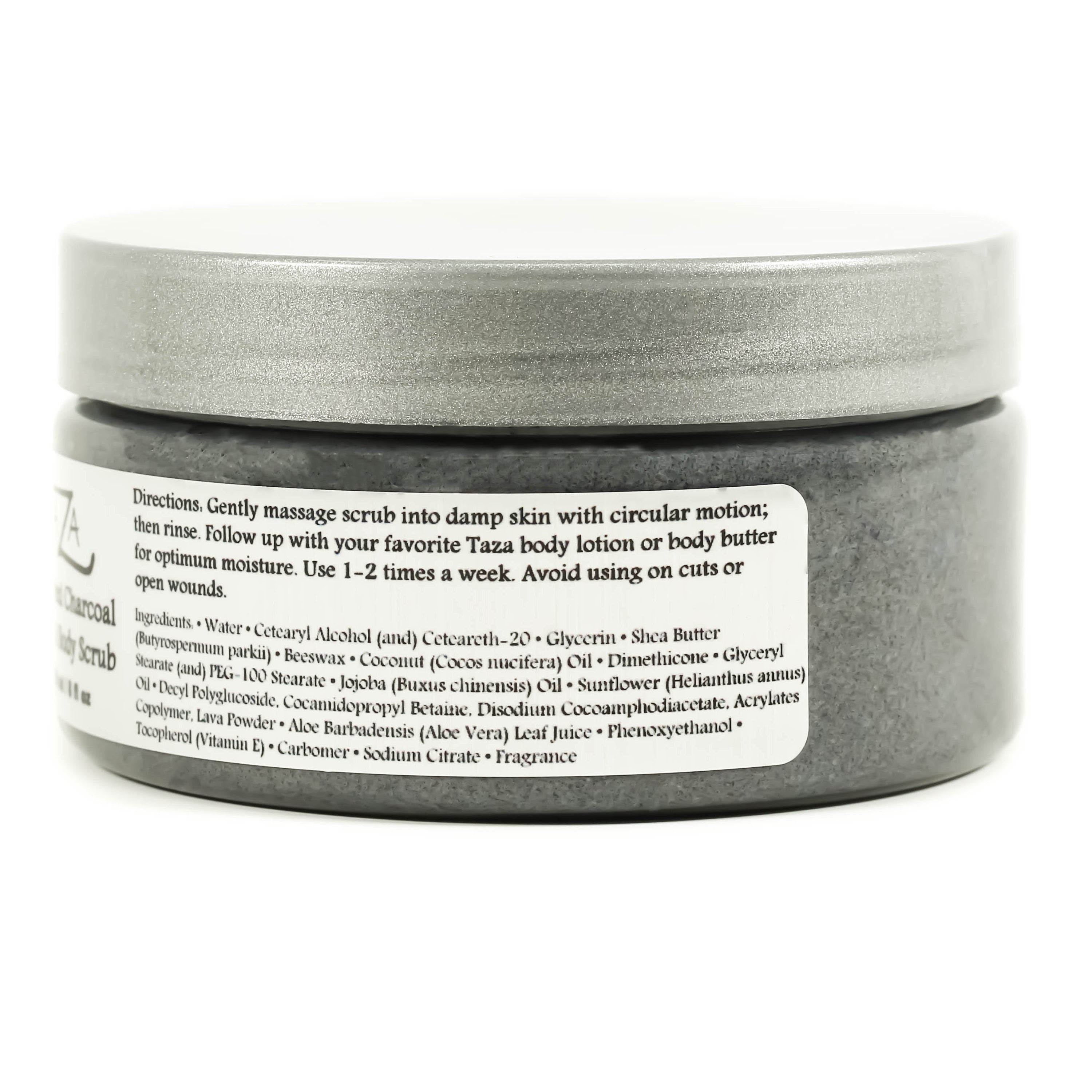 Taza Natural Activated Charcoal Face & Body Scrub