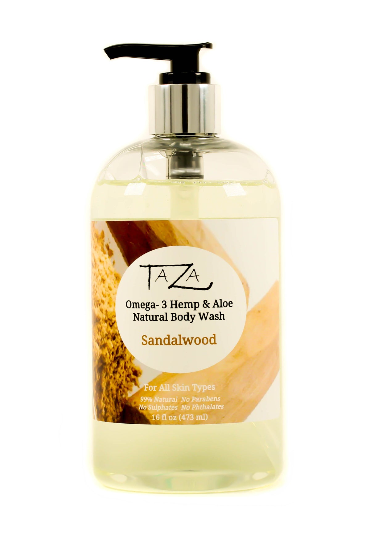 Taza Natural Omega-3 Hemp & Aloe Sandalwood Body Wash