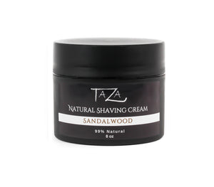 Premium Taza Natural Sandalwood Shaving Cream (8 oz), Contains Jojoba Oil, Glycerin