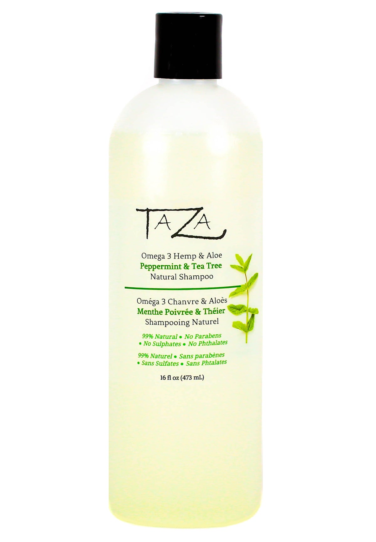 Taza Natural Omega-3 Hemp & Aloe Peppermint & Tea Tree Shampoo