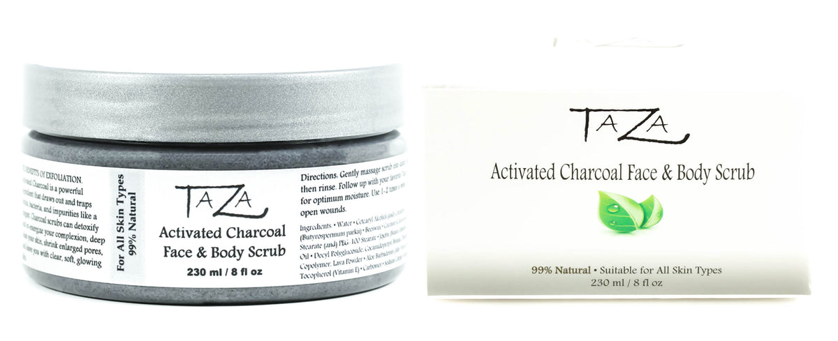 Taza Natural Activated Charcoal Face & Body Scrub