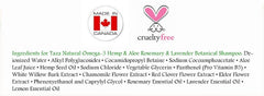 Taza Natural Omega-3 Hemp & Aloe Rosemary Lavender Botanical Shampoo