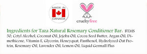 Premium Taza Natural Rosemary Lavender Conditioner Bar (90 g)