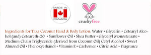 Taza Natural Coconut Hand & Body Lotion