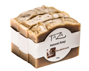 Taza Sandalwood Natural Soap (Pack of 3)