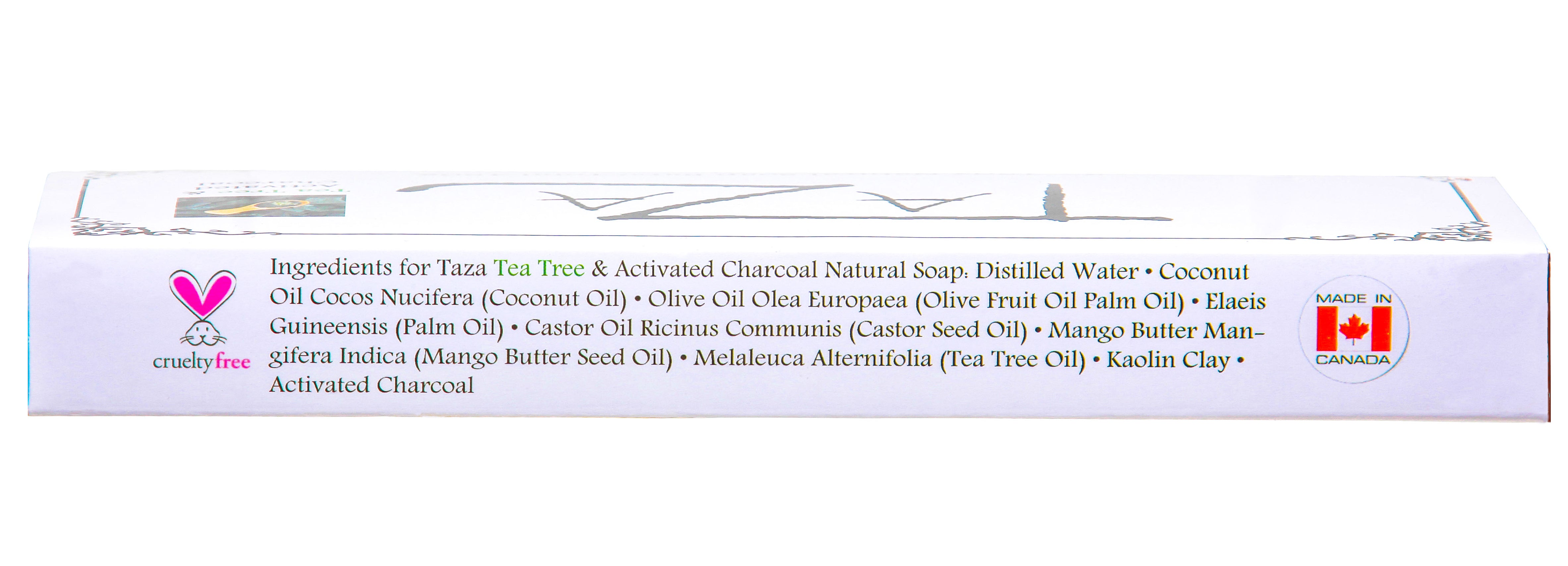 Taza Tea Tree Oil and Activated Charcoal Natural Soap (Pack of 3)